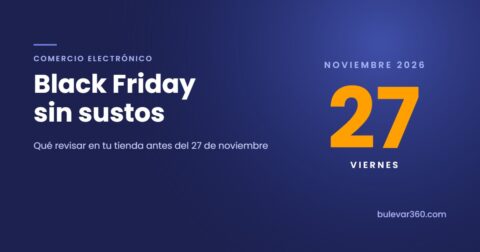 Black Friday sin sustos: viernes 27 de noviembre de 2026 en grande sobre fondo azul, qué revisar en tu tienda online