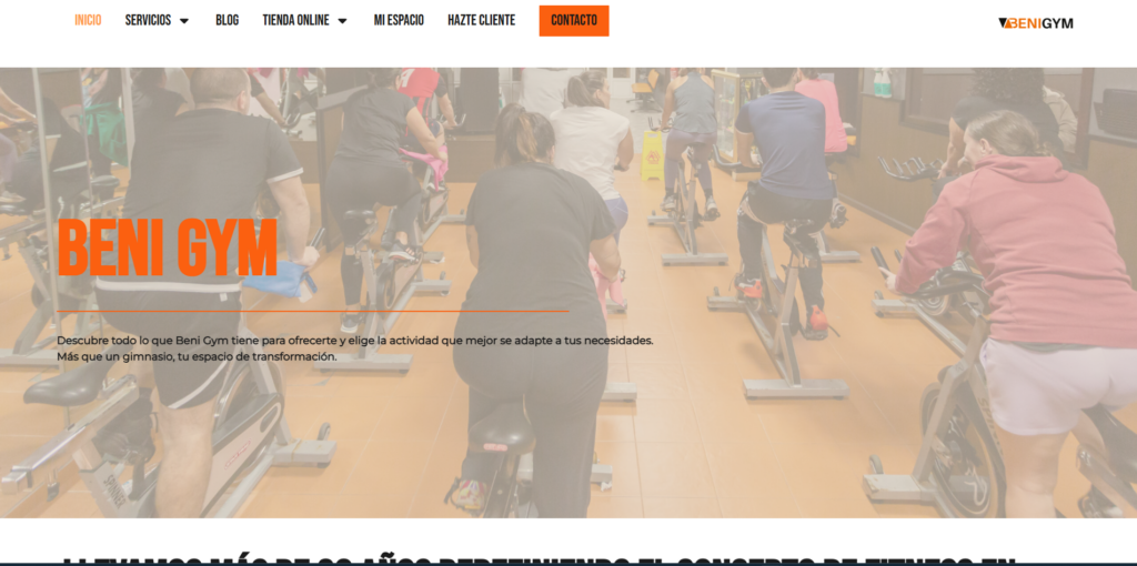Web de Beni Gym, gimnasio de Narón, rediseñada por Bulevar360